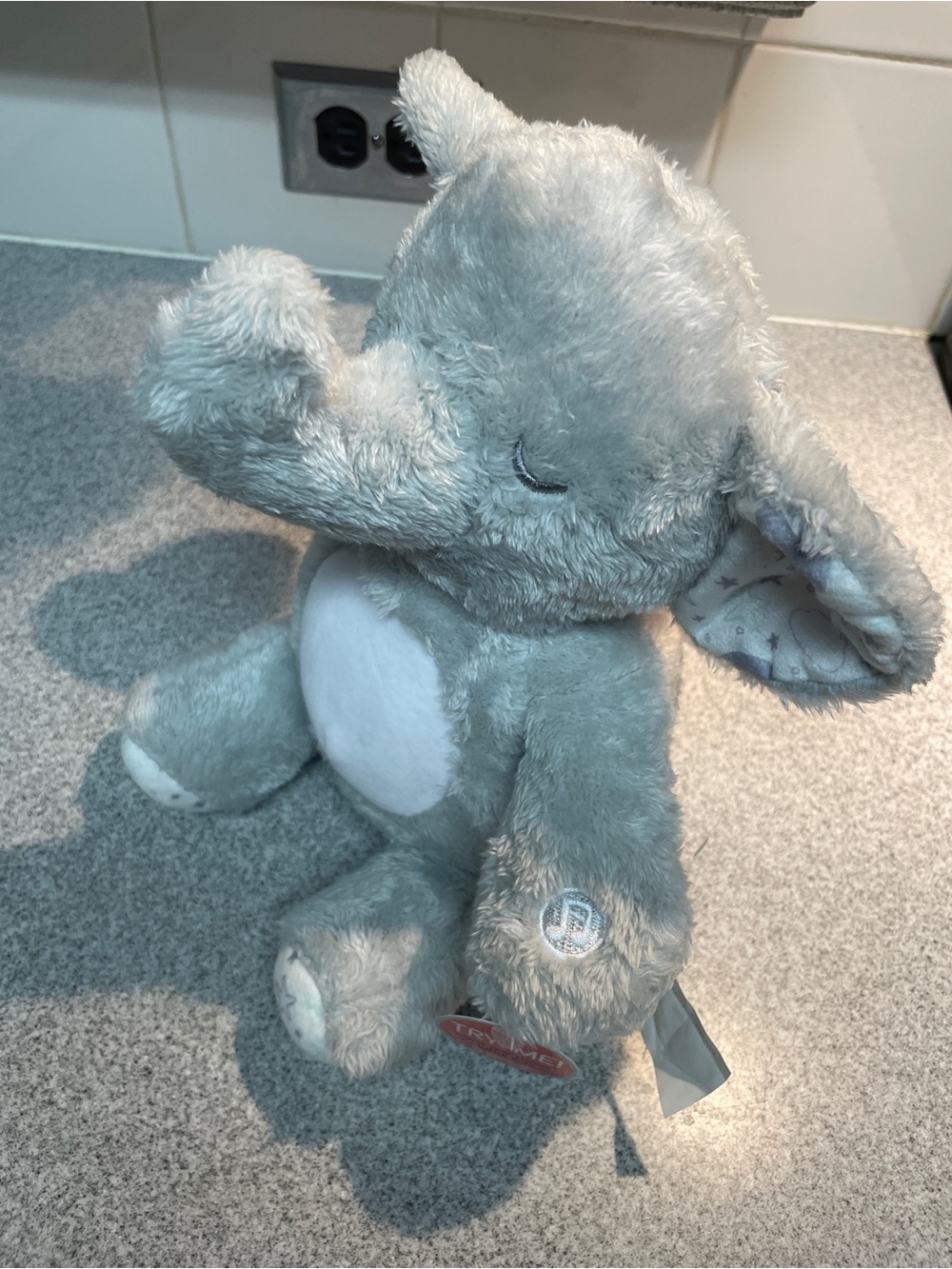 Gray Plush Elephant with lights and music